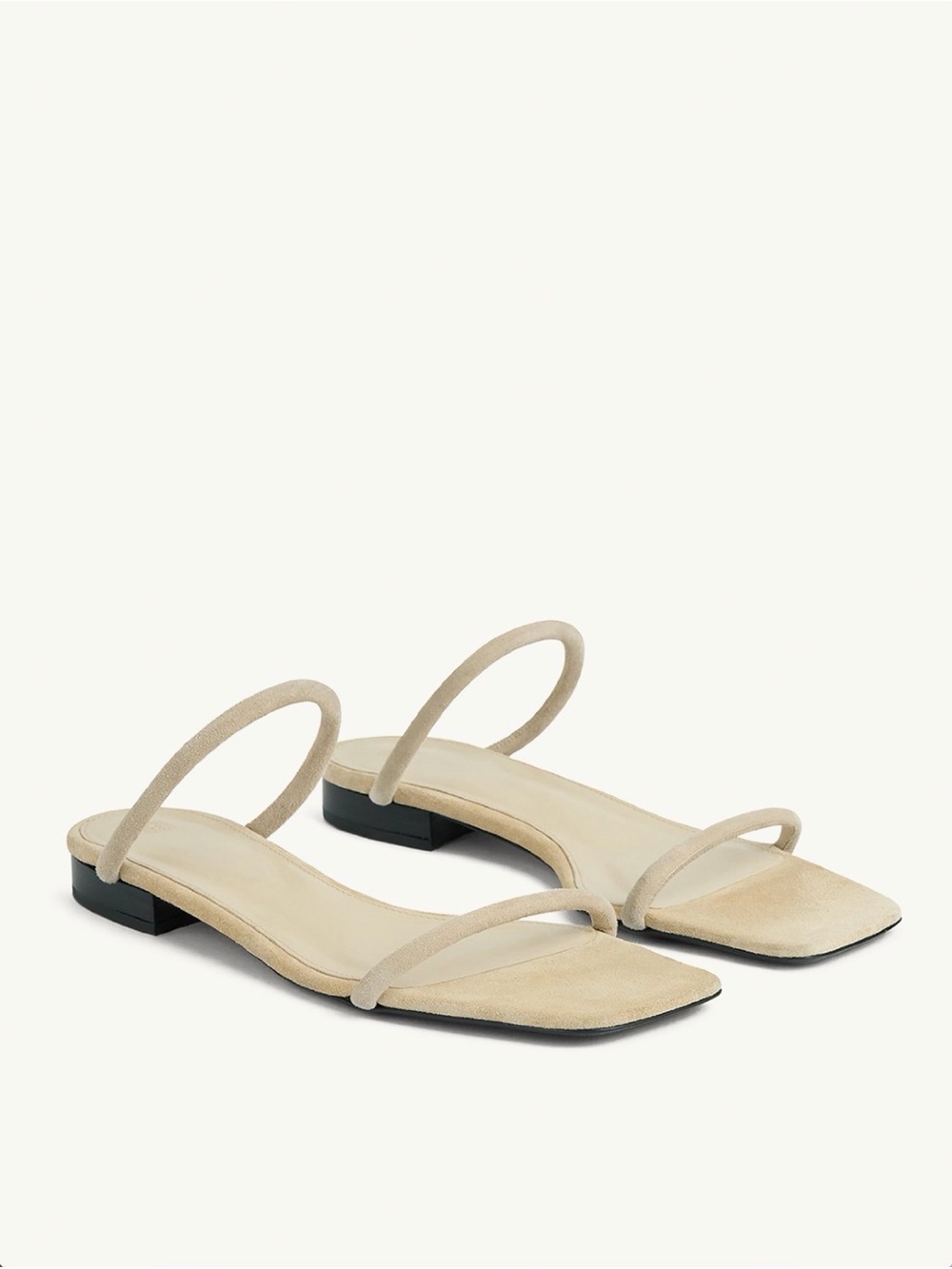 TOTEME Minimalist Leather Slides Ecru